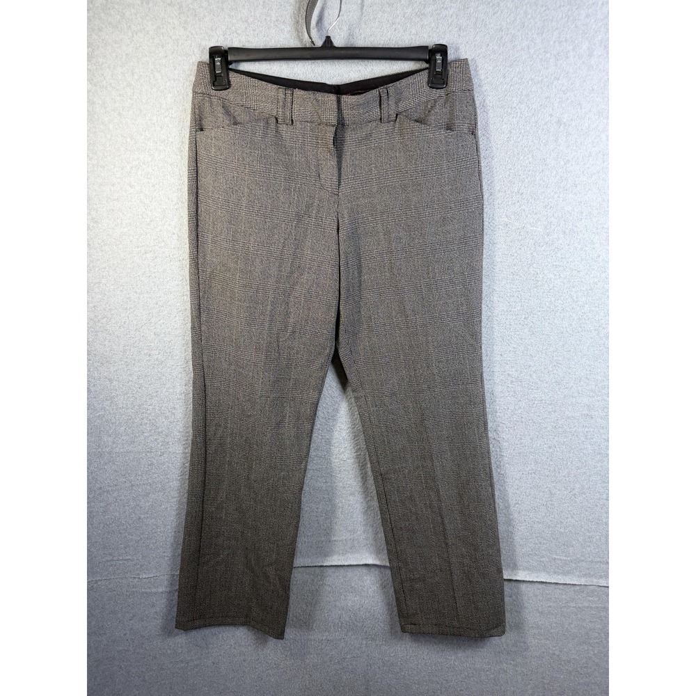 Express Editor Pants Womens 8 Gray Plaid Dress Trousers Stretch Career Work